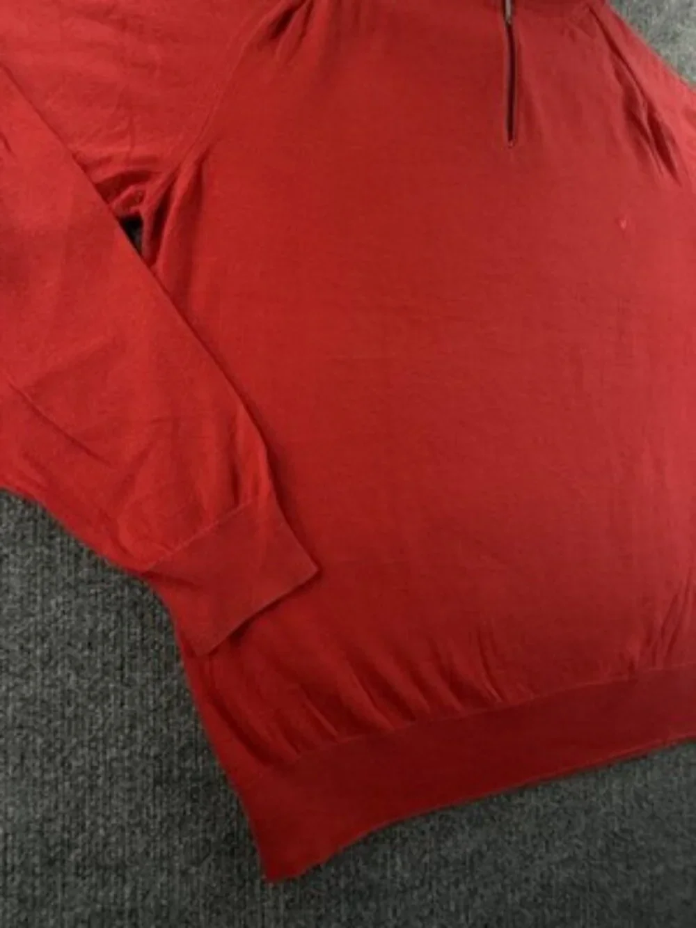 Burberry London Zip Turtleneck Red Pullover 5 Sweater Knit Solid Long Sleeve